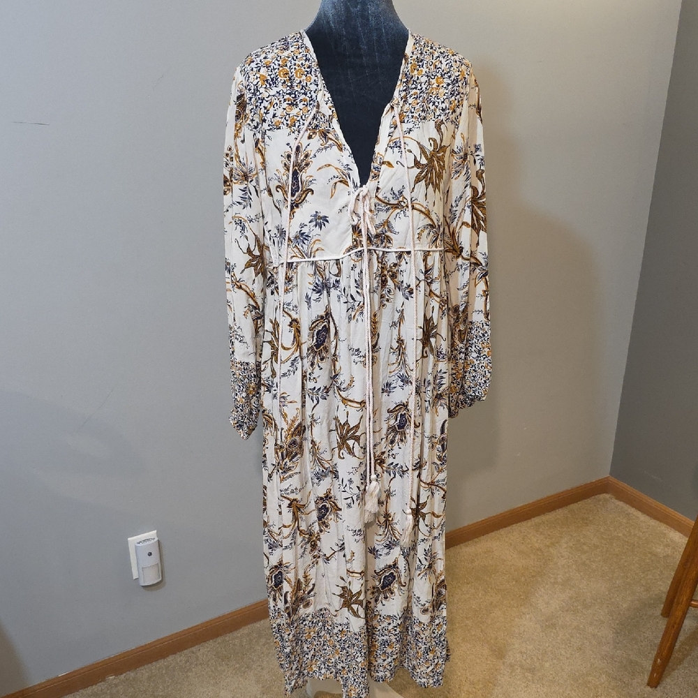 Floral Long‎ Sleeve Maxi Dress